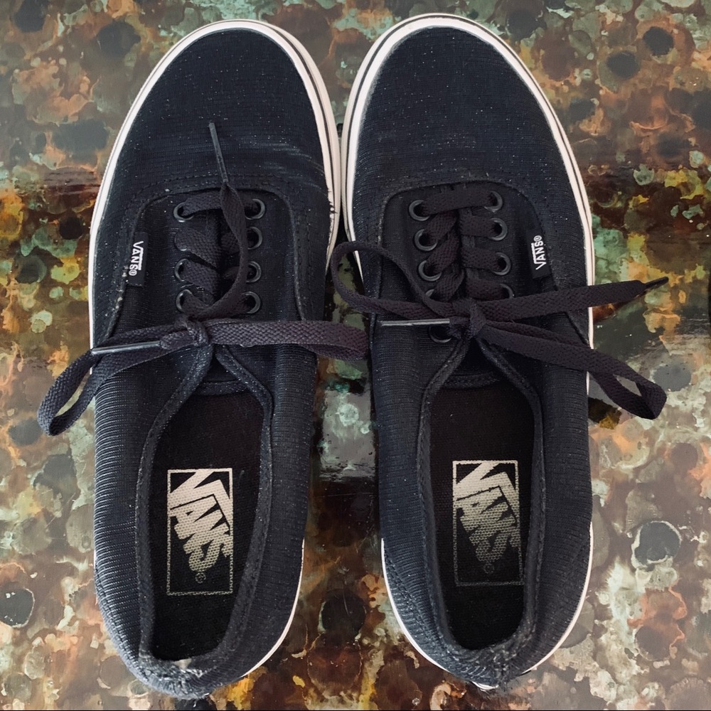 Vans Black with slight sparkle. Size 8.5